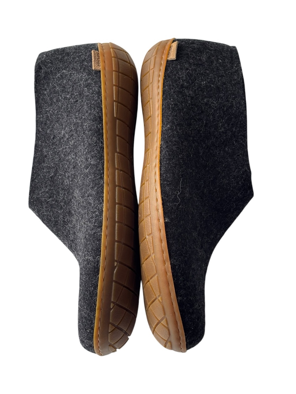 Glerups Charcoal Colored Wool Cozy Shoe Slipper Natural Rubber Sole In Honey |43 — image 6 of 8